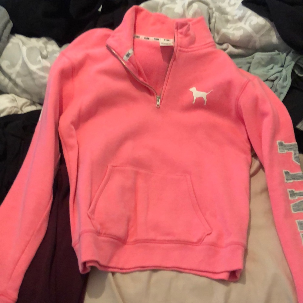 Pink quarter zip sweater